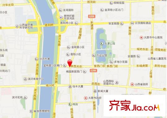 桃園路旱西關(guān)口桃園小區(qū)交通圖太原  