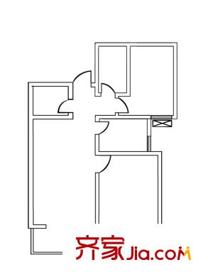 君怡戶型圖D-2304-02戶型 2室2廳1衛(wèi)1廚