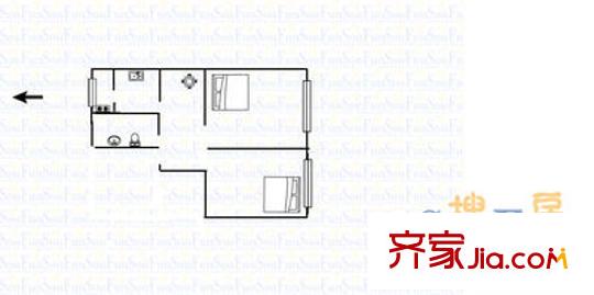 銅廠宿舍 2室 戶型圖