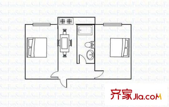 唐槐小區(qū) 2室 戶型圖