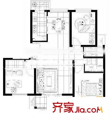 唐槐小區(qū) 3室 戶型圖