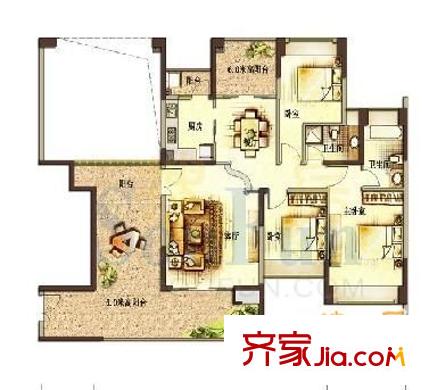 龍翔苑 4室 戶型圖
