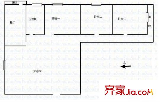 龍翔苑 3室 戶型圖