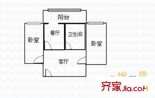 市財(cái)政局金剛里宿舍 2室 戶型圖