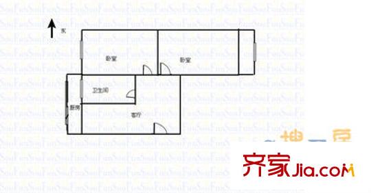 市財(cái)政局金剛里宿舍 2室 戶型圖