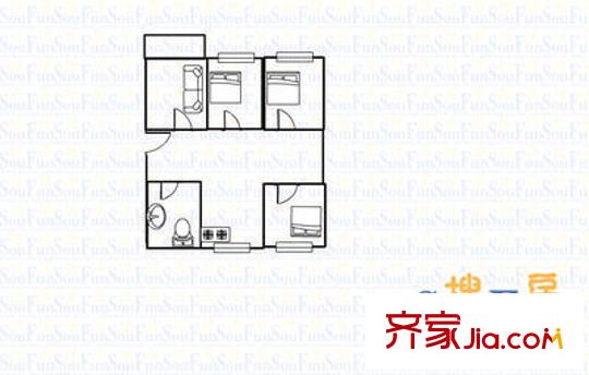 省經(jīng)濟(jì)干部管理學(xué)院宿舍 3室 戶型圖