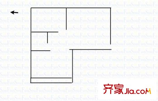 三墻路電力宿舍 2室 戶型圖