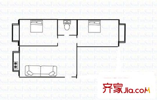 三墻路電力宿舍 2室 戶型圖