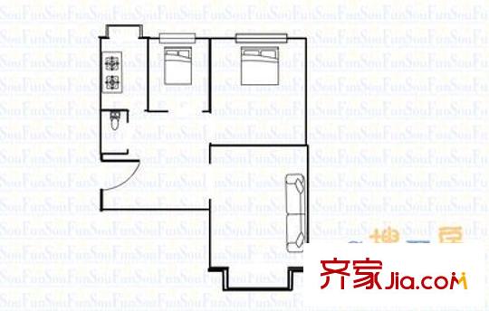 橡膠廠宿舍 3室 戶型圖