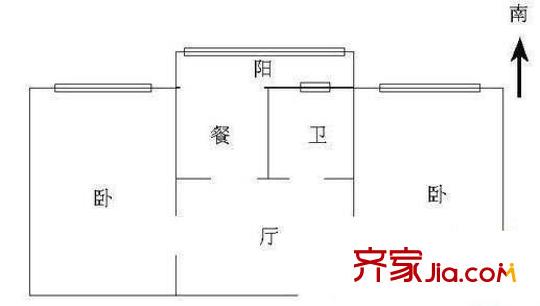 山西省農(nóng)機局宿舍 2室 戶型圖