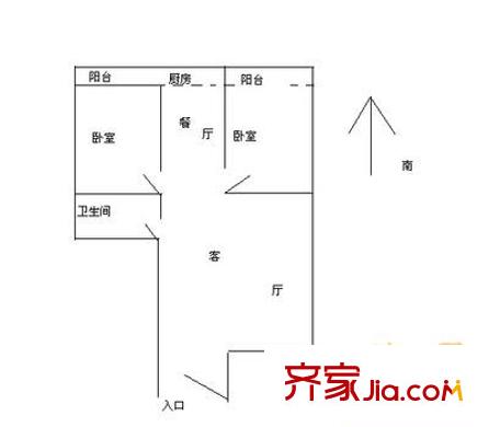全順馨城 2室 戶型圖