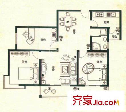 南屯苑 3室 戶型圖