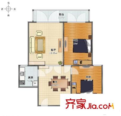 南屯苑 2室 戶型圖