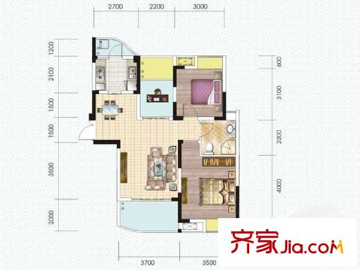 南屯苑 2室 戶型圖