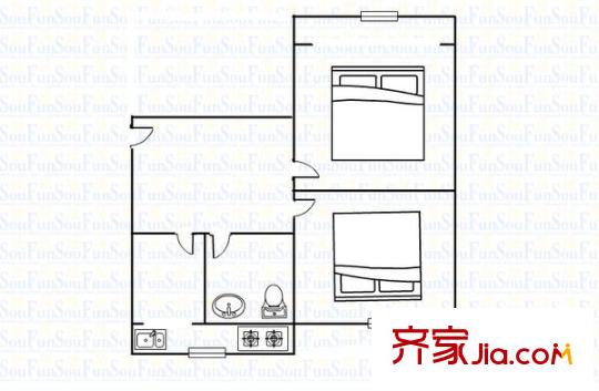大運小區(qū) 2室 戶型圖