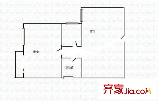 悅心苑高層綜合樓（寶成公寓） 1室 戶型圖