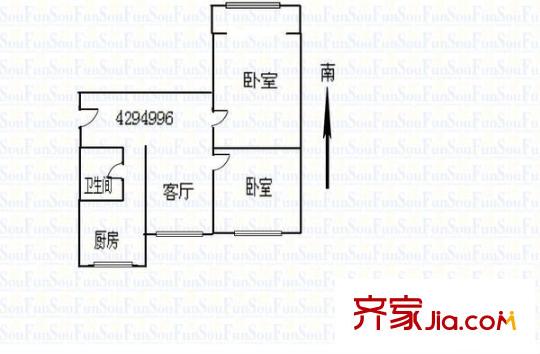 聯(lián)通小區(qū) 2室 戶型圖