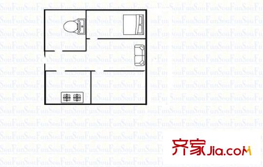 省二院宿舍 2室 戶型圖
