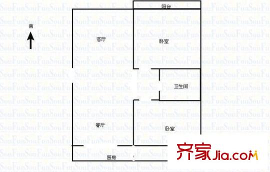 賽馬場錦繡苑 2室 戶型圖