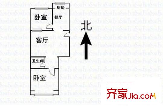 省四建新一樓 2室 戶型圖