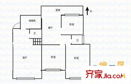 省四建新一樓 4室 戶型圖