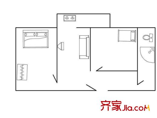 經(jīng)濟(jì)日?qǐng)?bào)社宿舍2室 戶型圖