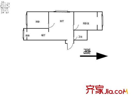 經(jīng)濟(jì)日?qǐng)?bào)社宿舍 2室 戶型圖