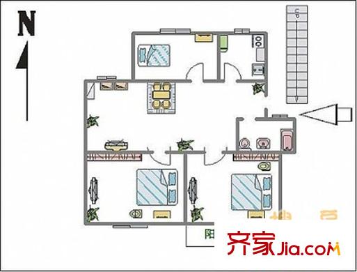農(nóng)科院宿舍 2室 戶型圖