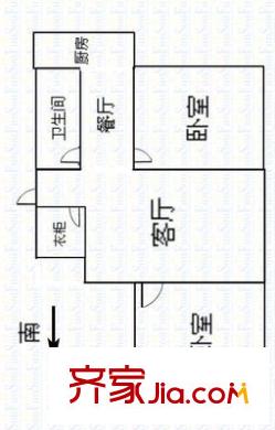 金剛堰房地局宿舍 2室 戶型圖