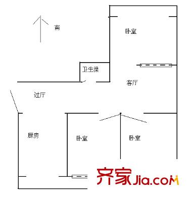 白龍花園 3室 戶型圖