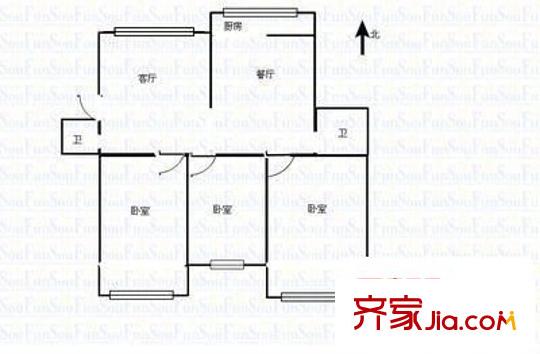 慧澤苑 3室 戶型圖