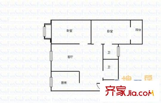 五龍灣山水庭院 2室 戶型圖