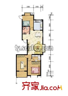 郡宇萬象城戶型圖A東 3室2廳2衛(wèi)