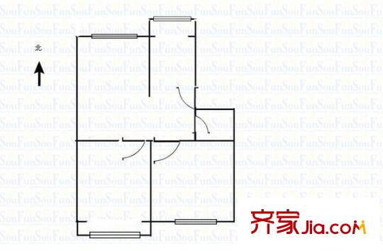 府東街區(qū)委宿舍 0室 戶型圖