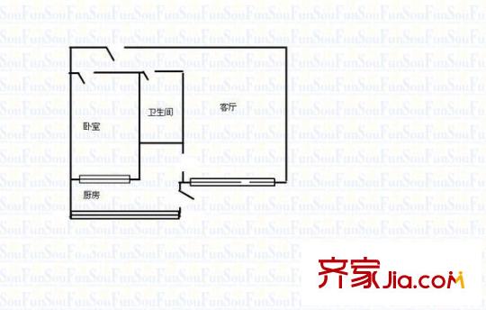 省政府小區(qū) 1室 戶型圖