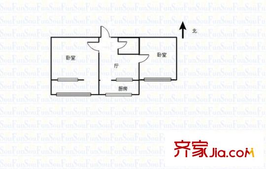 地礦宿舍 2室 戶型圖