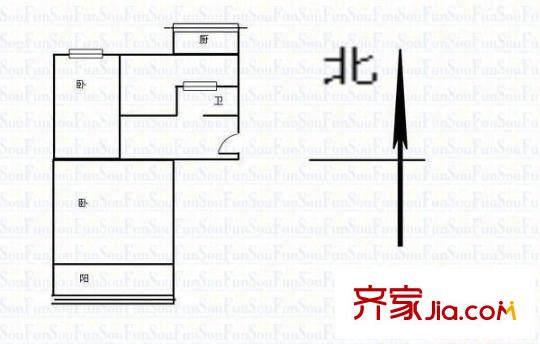 地礦宿舍 2室 戶型圖