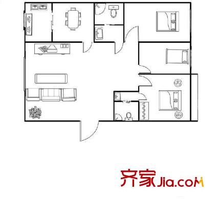 匯隆花園 2室 戶型圖