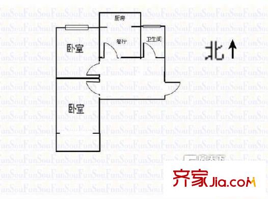 背圪洞省五建宿舍戶型圖太原 北圪洞省五建宿舍 戶型圖 2室