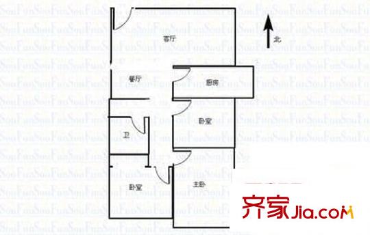 晉瑞苑 3室 戶型圖
