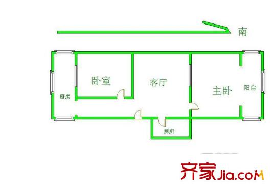 御警苑小區(qū)戶型圖huxing 2室