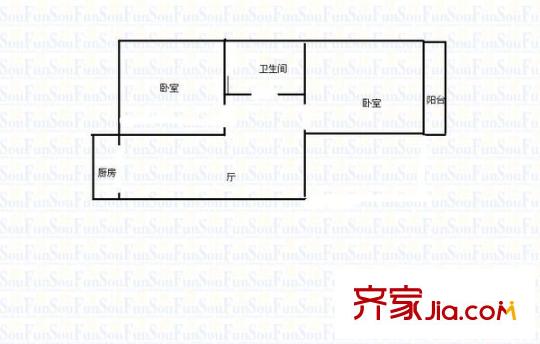 楊家堡小區(qū) 2室 戶型圖