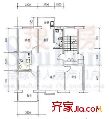 晉福佳園戶型圖a戶型 3室