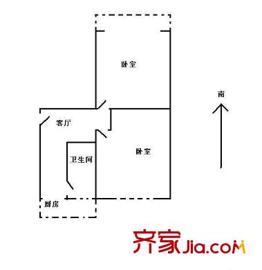 塑料五廠宿舍 2室 戶型圖