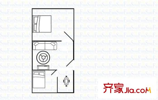 太原市中醫(yī)院宿舍 3室 戶型圖