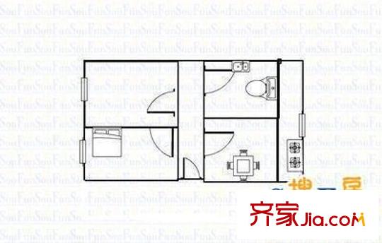 上馬街住宅小區(qū) 1室 戶型圖