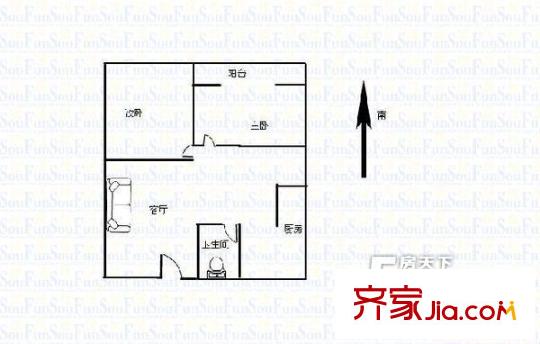 太化設(shè)計(jì)院宿舍戶型圖太原 太化研究所宿舍 戶型圖 2室