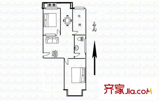 水總宿舍 3室 戶型圖