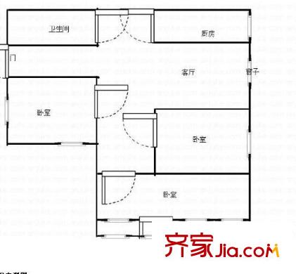 水總宿舍 3室 戶型圖