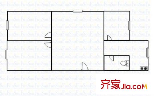 棉麻小區(qū) 3室 戶型圖